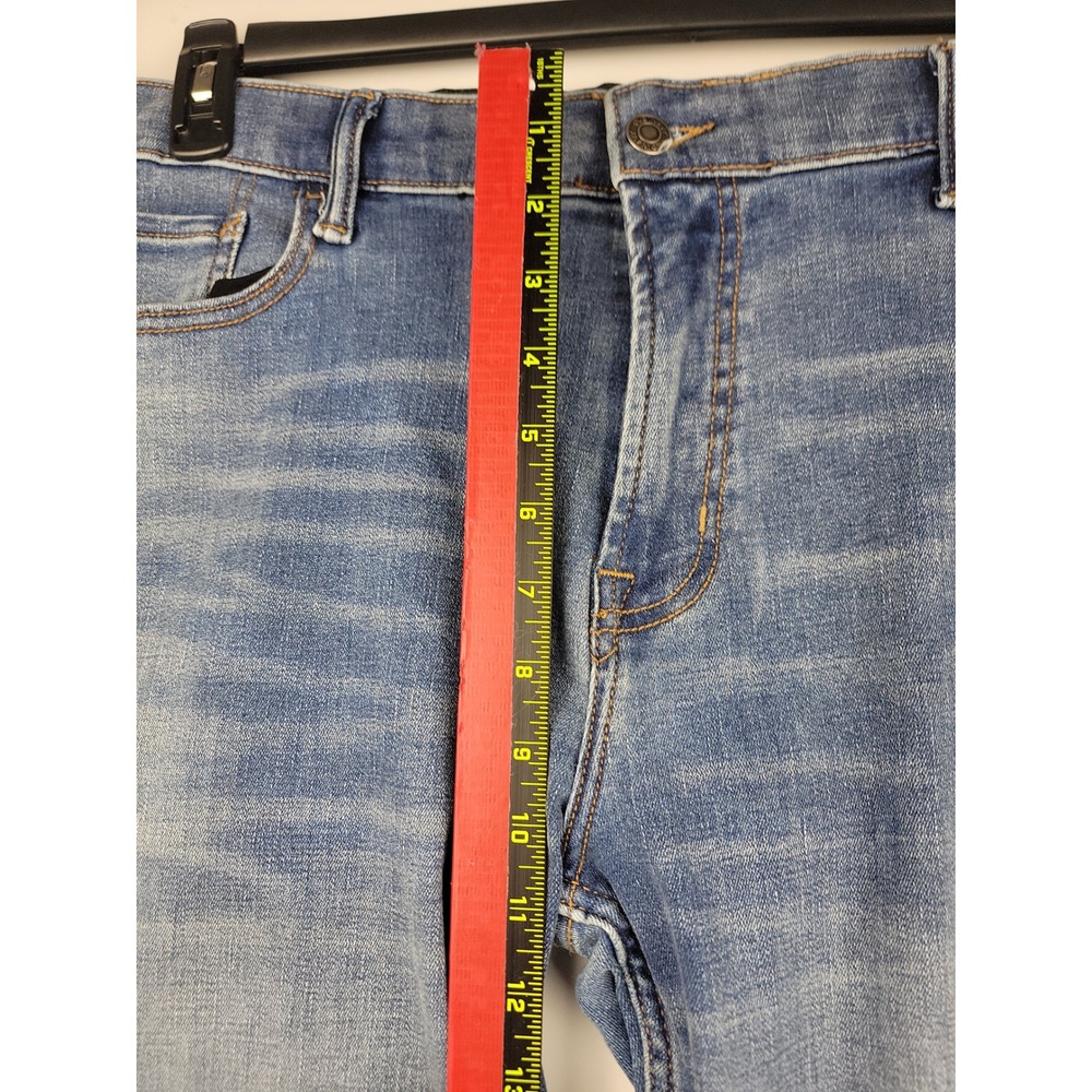 Old Navy Mens Straight Leg Blue Denim Jeans 38x30 Medium Wash Stretch - Picture 9 of 12